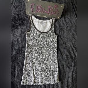 EUC Faded Glory Black/White Pattern Tank S